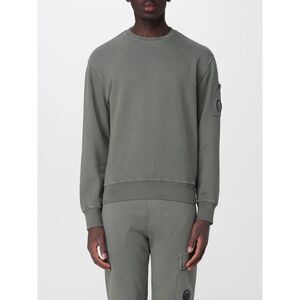 C.P. Company Men C.P. Company Crewneck Cotton Sweatshirt With Sleeve Logo Patch